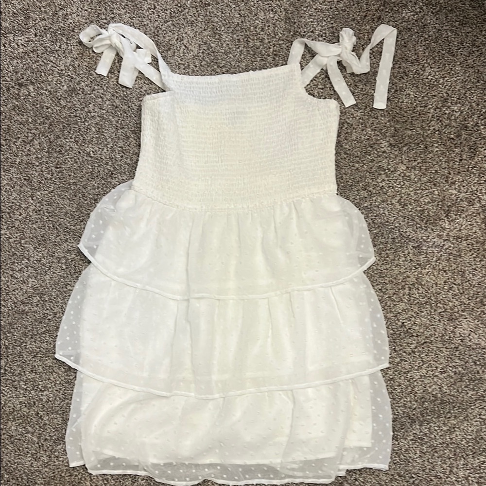Elegant White Tiered Dress